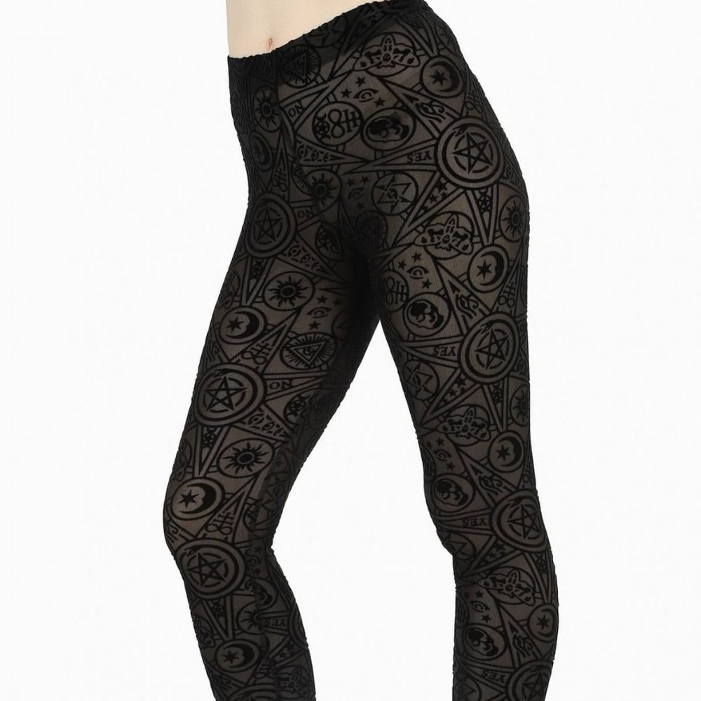 Black Milk BURNED VELVET HEX HW LEGGINGS
